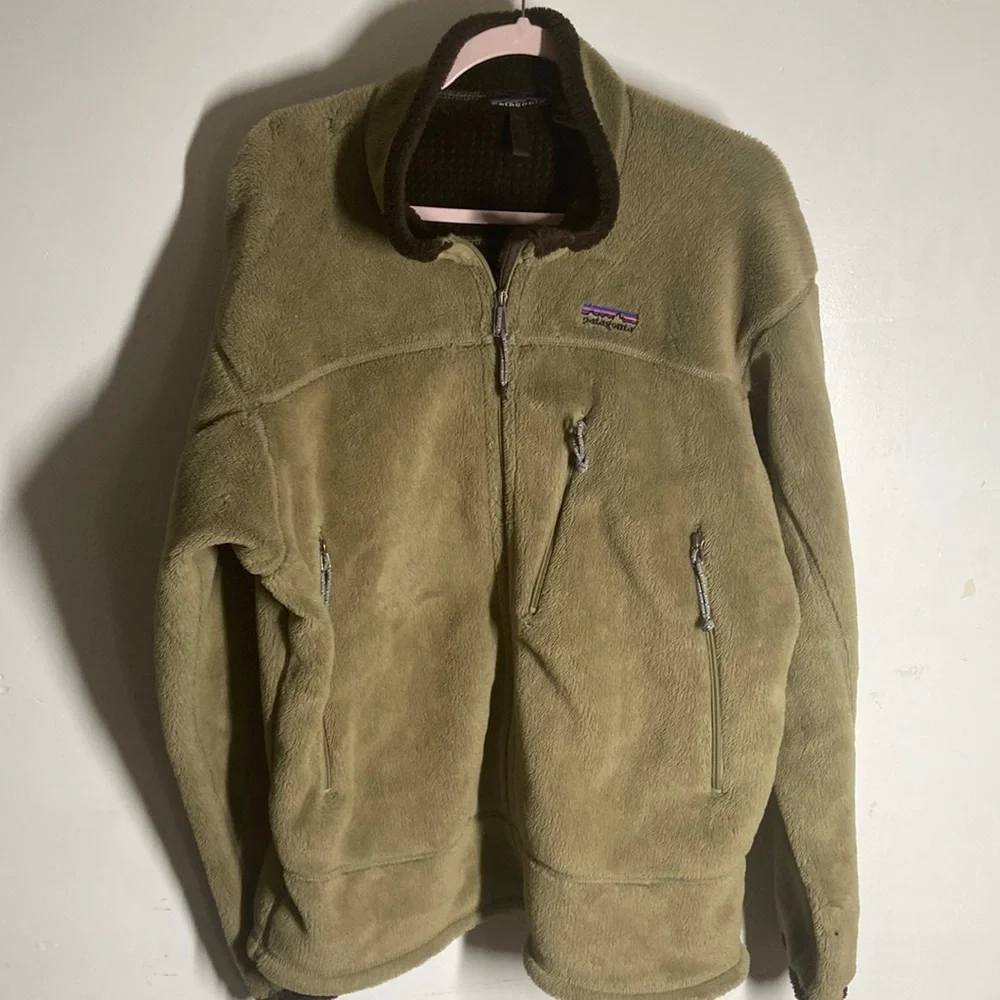 Patagonia Regulator R4 Fleece Sweater Jacket Green/Brown L Polartec Vint… - Picture 1 of 11